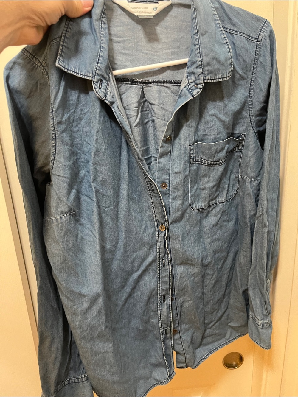 Old Navy Light Blue Denim Button-Up Shirt - Men's